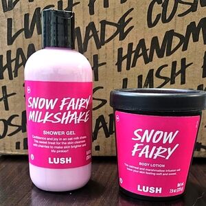 New Lush Cosmetics SNOW FAIRY MILKSHAKE Shower Gel 250ml & Lotion Lot 225g